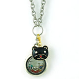 12pc Lobster Clasp Charms Enamel Cat Head DIY Jewelry Making Accessories