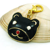 12pc Lobster Clasp Charms Enamel Cat Head DIY Jewelry Making Accessories