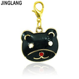 12pc Lobster Clasp Charms Enamel Cat Head DIY Jewelry Making Accessories