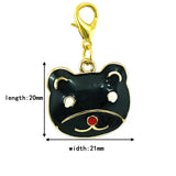 12pc Lobster Clasp Charms Enamel Cat Head DIY Jewelry Making Accessories