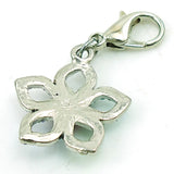 12PCS Flower Petals Lobster Clasp Charms Rhinestone Pendant DIY Jewelry Making