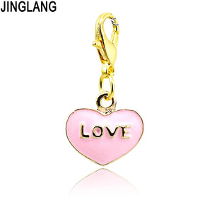 Love Letter Heart Lobster Clasp Pendants Necklace DIY Jewelry Accessories