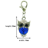 Owl Lobster Clasp Charms Dangle Plastic Crystal Animals Pendants DIY Charms