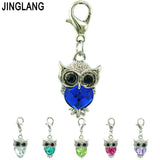 Owl Lobster Clasp Charms Dangle Plastic Crystal Animals Pendants DIY Charms