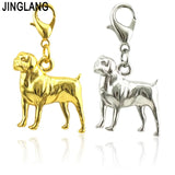 Champagne Plated Dog Charms Pendants DIY Jewelry 12pcs