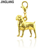Champagne Plated Dog Charms Pendants DIY Jewelry 12pcs