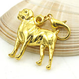 Champagne Plated Dog Charms Pendants DIY Jewelry 12pcs