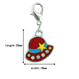 Christmas Style Lobster Clasp Charms Dangle Enamel Hat for Jewelry Making