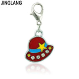 Christmas Style Lobster Clasp Charms Dangle Enamel Hat for Jewelry Making