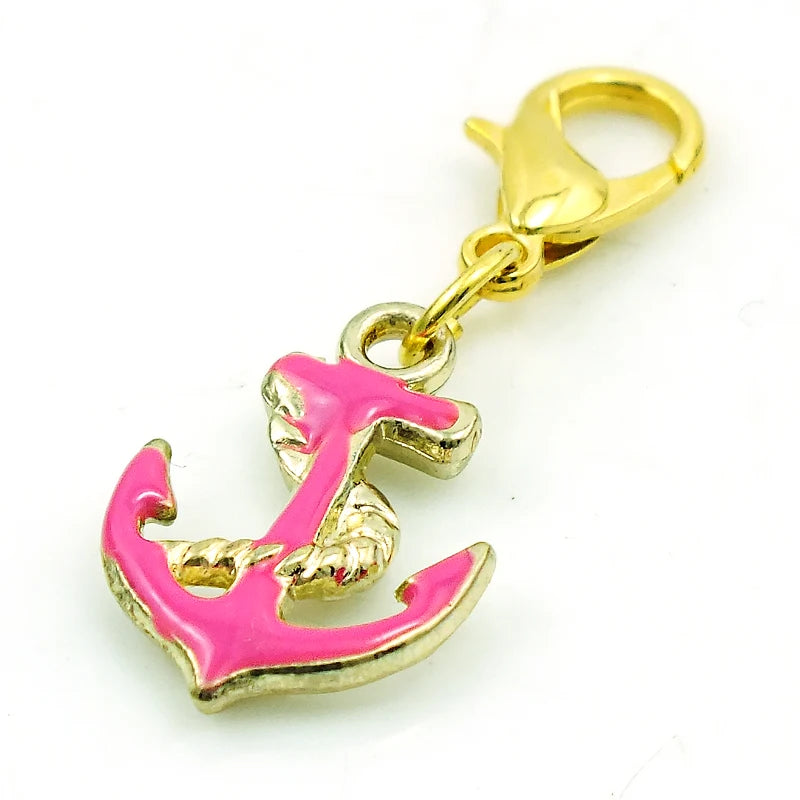 Enamel Anchor Charms Lobster Clasp Dangle DIY Jewelry Making Accessories