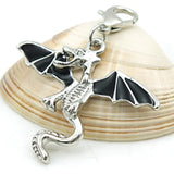 Dragon Charms Antique Silver Plated Halloween Pendant 12 Pcs