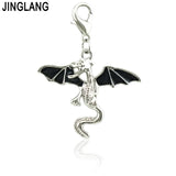 Dragon Charms Antique Silver Plated Halloween Pendant 12 Pcs