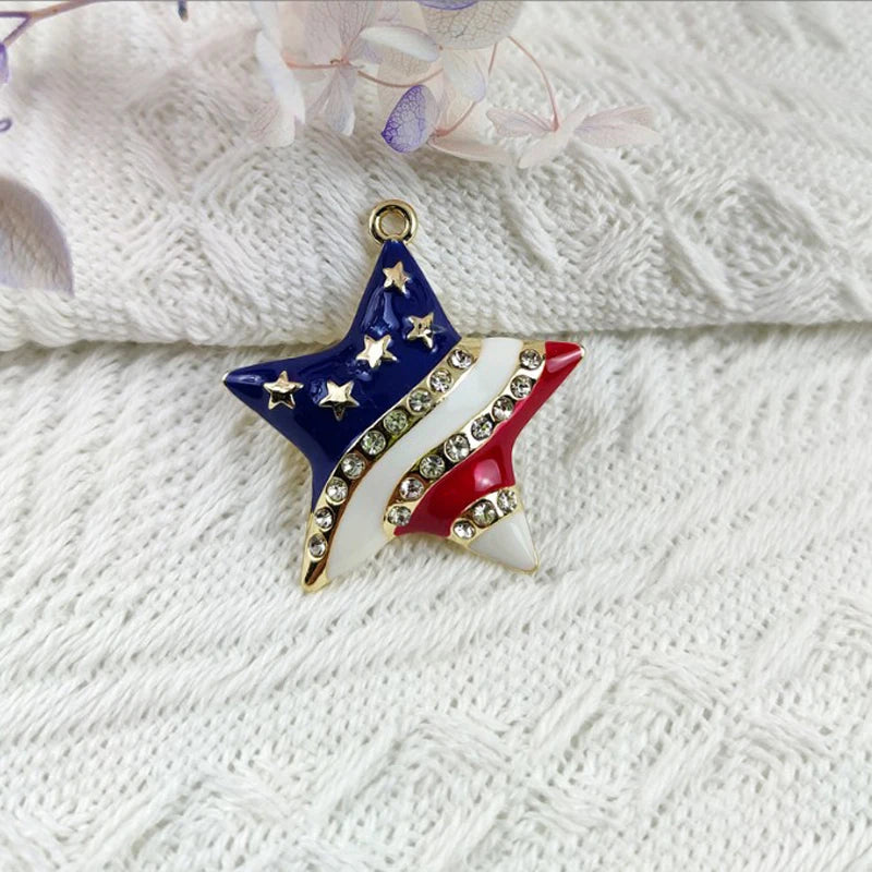 Pentagram Love Flag Charms Jewelry Making 10pcs