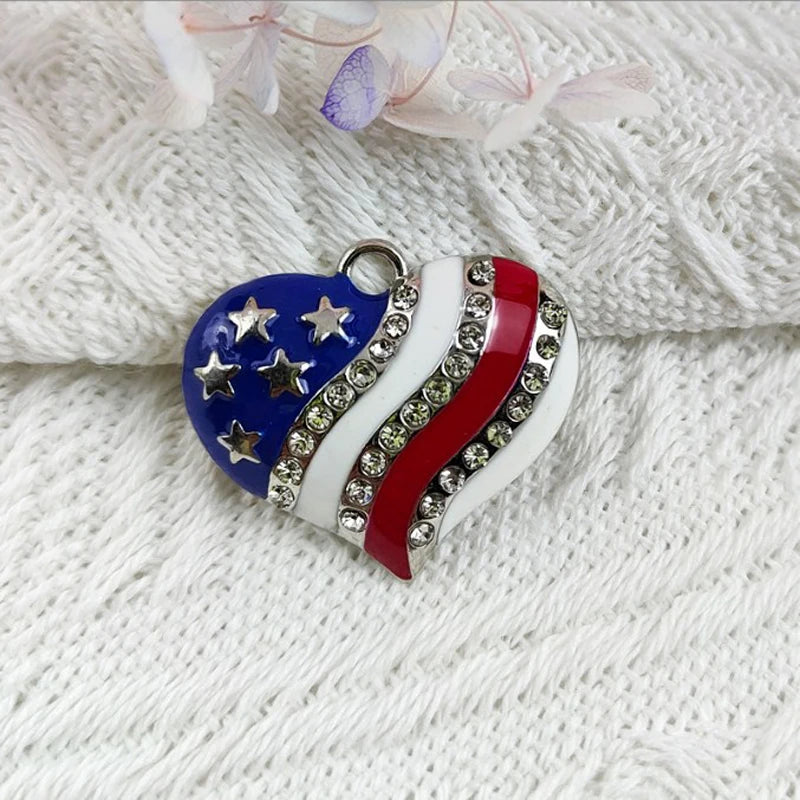 Pentagram Love Flag Charms Jewelry Making 10pcs