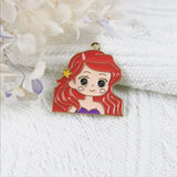 Enamel Princess Charms for DIY Jewelry Making 10pcs