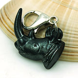Animal Lobster Clasp Charms Dangle Enamel Rhinoceros Head DIY Charms