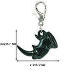Animal Lobster Clasp Charms Dangle Enamel Rhinoceros Head DIY Charms