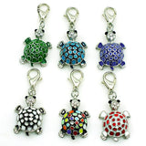 Animal Lobster Clasp Charms Enamel Tortoise Pendants for DIY Jewelry Making
