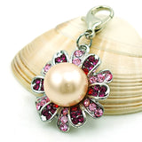 Pink Rhinestone Pearl Stamens Charm DIY Jewelry Making Accessories
