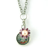 Pink Rhinestone Pearl Stamens Charm DIY Jewelry Making Accessories