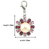 Pink Rhinestone Pearl Stamens Charm DIY Jewelry Making Accessories