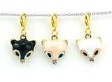 Fox Head Charms Rhinestone Lobster Clasp DIY Jewelry Making Accessories