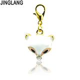 Fox Head Charms Rhinestone Lobster Clasp DIY Jewelry Making Accessories