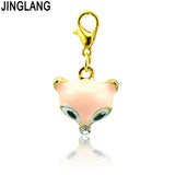 Fox Head Charms Rhinestone Lobster Clasp DIY Jewelry Making Accessories