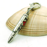 Letter DIY Charm Dangle Silver Bullet Lobster Clasp