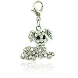 Rhinestone Pet Dog Lobster Clasp Charms for Jewelry Making