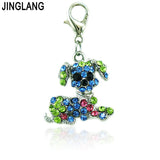 Rhinestone Pet Dog Lobster Clasp Charms for Jewelry Making
