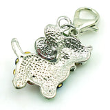 Rhinestone Pet Dog DIY Charms for Jewelry Making - Lobster Clasp Dangle