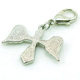 Rhinestone Wing Cross Pendants DIY Charms Lobster Clasp Dangle