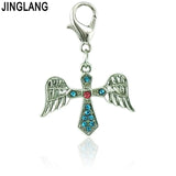 Rhinestone Wing Cross Pendants DIY Charms Lobster Clasp Dangle