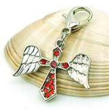 Rhinestone Wing Cross Pendants DIY Charms Lobster Clasp Dangle