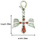Rhinestone Wing Cross Pendants DIY Charms Lobster Clasp Dangle