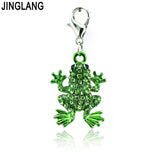Metal Lobster Clasp Charms Rhinestone Frog Pendants For Jewelry Making