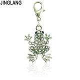 Metal Lobster Clasp Charms Rhinestone Frog Pendants For Jewelry Making