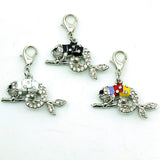 Chameleon Rhinestone Charms Enamel Clasp DIY Jewelry Making