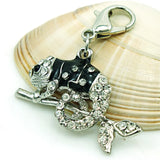 Chameleon Rhinestone Charms Enamel Clasp DIY Jewelry Making