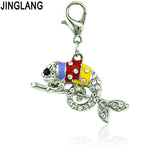Chameleon Rhinestone Charms Enamel Clasp DIY Jewelry Making