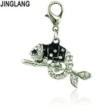 Chameleon Rhinestone Charms Enamel Clasp DIY Jewelry Making