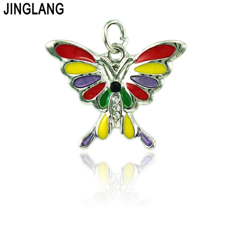 Colorful Enamel Butterfly Charms for Jewelry Making