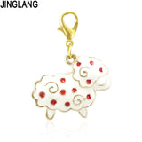 Enamel Sheep Charms With Lobster Clasp for Jewelry Making