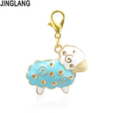 Enamel Sheep Charms With Lobster Clasp for Jewelry Making