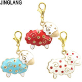 Enamel Sheep Charms With Lobster Clasp for Jewelry Making