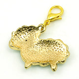 Enamel Sheep Charms With Lobster Clasp for Jewelry Making