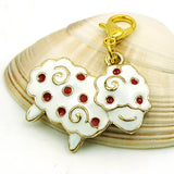 Enamel Sheep Charms With Lobster Clasp for Jewelry Making