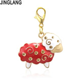 Enamel Sheep Charms With Lobster Clasp for Jewelry Making