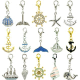 Ocean Charm Dangle Lobster Clasp 12/15Pcs